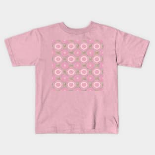 Pink Lines and Circles Pattern Kids T-Shirt